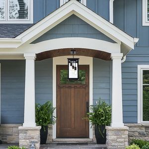 Lampada da Soffitto Nera Antiruggine Impermeabile per Esterni, Lanterna Sospesa per Portico, Stile Rustico per Esterni - Product Image 4