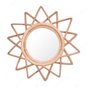 Sunburst Wall <b>Hanging</b> Home Décor <b>Mirror</b> Bamboo Rattan <b>Mirror</b> For Office Decor - Product Image 6