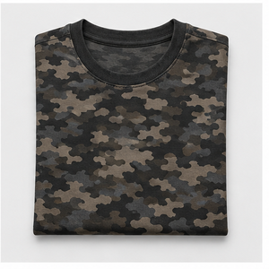 Custom <b>Charcoal</b> Khaki Compressed Rock Camouflage Print Mens Short Sleeve Crew Neck <b>T</b>-<b>Shirt</b> MTS-CAMO-0023 - Product Image 2