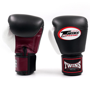 Guantes de Boxeo Profesionales para Entrenamiento de Combate, Cuero Premium Azul y Negro, Marca Twin Label, para Golpear y Patinar - Product Image 5