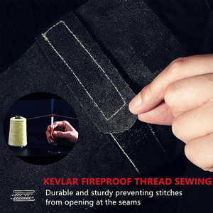 Veste de soudeur en cuir de vachette, résistante aux flammes, robuste, protection industrielle, protection corporelle, vêtements de travail pour la lutte contre les incendies - Product Image 6