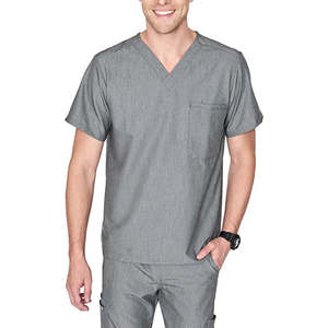 Comfortable Hospital <b>Scrubs</b> <b>Set</b> Men Women Medical Uniform Top Pants Customized Color Design Brown Spandex Knitted Seamless - Product Image 5
