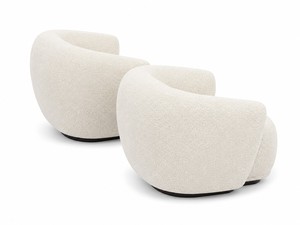 Fauteuil pivotant Boucle en tissu, fauteuil de loisirs moderne pour salon, chambre, hôtel - Fauteuil rembourré incurvé pour salon - Product Image 6