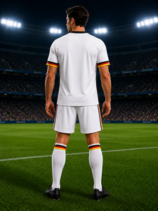 Ensemble d'uniformes de football personnalisés pour hommes, maillot et short de football d'équipe, respirant, séchage rapide, imprimé par transfert thermique, 100% polyester, été, 3D - Product Image 3