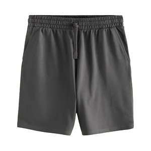 Pantalones Cortos de Verano para Hombre, Bermudas Negras Sólidas, Cintura Elástica, Secado Rápido, Ropa Casual, Pantalones Cortos de Poliéster Tejido de Tiro Medio - Product Image 1
