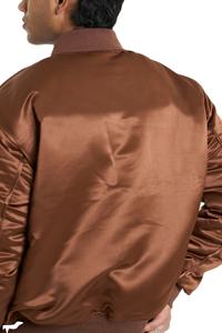 Chaqueta universitaria de satén de invierno personalizada de estilo callejero de talla grande, decoración de diseño transpirable, chaqueta universitaria de satén con letras bordadas - Product Image 2