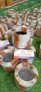 Mabkhara en bois d'agar fabriqué à la main avec de l'époxy, pour la combustion traditionnelle de charbon de bois d'oud, décoration de luxe pour la pièce, en provenance d'Inde - Product Image 6