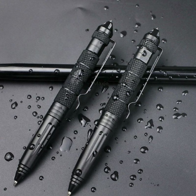 Aluminum Tactical Pen, Multifunctional EDC Survival Tool with Tungsten Steel Emergency Glass Breaker for Outdoor Camping