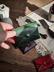 Vintage Genuine Leather Stitchless <b>Wallet</b> No Sewing Minimalist Slim Card Holder Custom Brand Packaging <b>Wallet</b> LSSW-0010C - Product Image 6