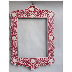 <b>Antique</b> Rectangular Bone Inlay Wall Mirror <b>Frame</b> Ethnic Decorative Living Room Wall Decor Elegant Wall Decor Bone Wall <b>Frame</b> - Product Image 3
