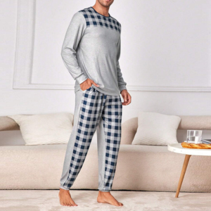 <b>Men's</b> Gaming <b>Pajama</b> <b>Set</b> Black T-Shirt Gray Shorts 100% Cotton Terry Fabric Quick Dry Summer Winter Home Wear Casual Sleepwear - Product Image 2