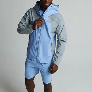 Survêtement à capuche en nylon OEM personnalisé de haute qualité pour hommes, respirant, léger, pour le jogging, vêtements de sport imprimés unis, vente en gros pour l'automne - Product Image 6