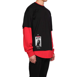 เสื้อยืดแขนยาวผู้ชายแบบสองชั้นรุ่นใหม่ล่าสุด ผ้าฝ้าย 100% สไตล์สองด้าน สำหรับเด็กผู้ชาย - Product Image 4