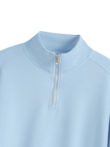 Sweat-shirt tricoté à col montant zippé pour homme, coupe classique, couleur unie, pull décontracté pour l'automne - Product Image 3