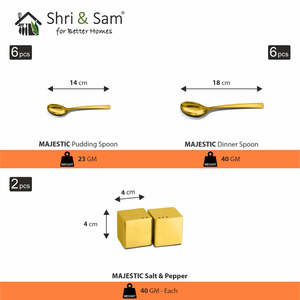 Majestic 72 PCS Juego de vajilla de acero inoxidable Revestimiento de PVD dorado para 6 personas - Product Image 5