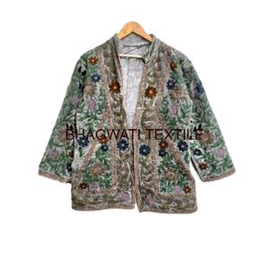 Suzani broderie hiver porter veste femmes manteau fête porter veste ethnique unisexe manteau, Suzani court matelassé belle veste - Product Image 1