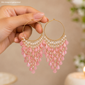 เครื่องประดับแฮนด์เมดแบบ Haldi สำหรับเจ้าสาว ต่างหูมุกแบบห้อย Kaudi Jhumka สำหรับงาน Mehndi ของขวัญเครื่องประดับเจ้าสาวสำหรับงานแต่งงาน - Product Image 5