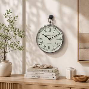Reloj de Pared de Metal Estilo Vintage |   Reloj de Pared de Cuarzo con Números Romanos | Reloj de Pared Decorativo para Sala de Estar, Oficina, Decoración del Hogar - Product Image 1