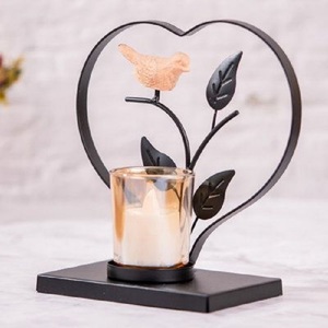 Black Iron Candle Stick Holder with Deer and <b>Tree</b> Cutout Design for Christmas Home <b>Decoration</b> - Product Image 3
