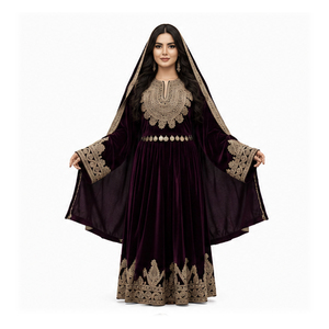 Vestido Maxi Tradicional Indio-Pakistaní para Mujer, Largo hasta el Suelo, con Bordado de Espejos, Corte Holgado, para Bodas, Estilo Afgano Kuchi - Product Image 4