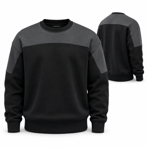 Sweat-shirt à col rond pour homme, coupe classique, couleur unie, pull en coton French Terry, vêtement d'automne, logo brodé sur le devant - Product Image 2