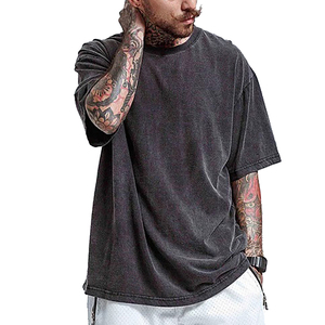 T-shirts pour hommes en coton 100% de haute qualité, coupe classique, délavés à l'acide, grammage lourd, impression personnalisée, respirants, écologiques, vente en gros, décontractés - Product Image 5