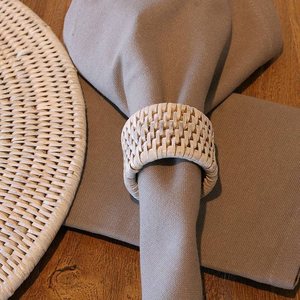 Hot Sale Eco-Friendly Handmade Rattan <b>Napkin</b> Holder Ring for Table Decoration Restaurant Party Use Vietnam Woven Stocked - Product Image 1