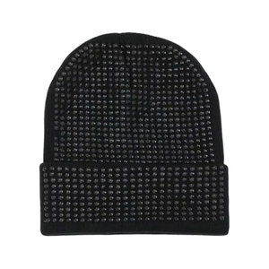 Gorro de Lana Personalizado para Mujer, Color Sólido, con Pelo de Conejo, Adornado con Pedrería, Técnica de Bordado 3D, para Viajes y Negocios - Product Image 2