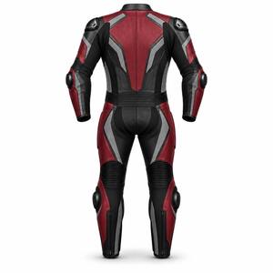 Combinaison de moto élégante sur mesure pour homme, équipement de course entièrement en cuir, rouge et noir, respirant, service OEM, toutes saisons - Product Image 5