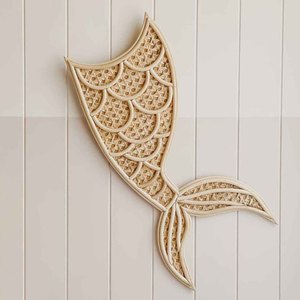 Low Wholesale Price for Interior Kids Room <b>Wall</b> <b>Decoration</b> Rattan Hanging Mermaid Tale Sea Theme <b>Stickers</b> - Product Image 6