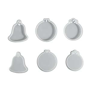 Christmas Tag Pendant Aromatherapy Round Bell Gypsum Resin <b>Silicone</b> Mold - Product Image 5