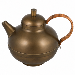 Dernière Bouilloire à Thé Chinoise en Acier Inoxydable avec Couvercle, Finition Bronze, Motif Lotus, Poignée Métallique, Faite à la Main, Écologique, Compatible Lave-Vaisselle, 1L - Product Image 6