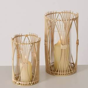 Porte-bougie chauffe-plat rond en rotin tressé fait main, écologique, résistant à la chaleur, tailles personnalisées pour la décoration de Noël à la maison - Product Image 6