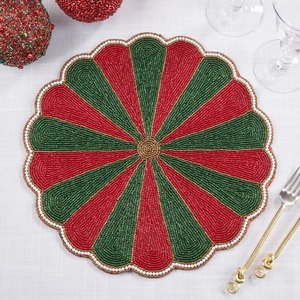 Elegant Handmade Beaded <b>Round</b> <b>Placemat</b> For Dining Table Decor Wedding And Event Table Setting Handmade <b>Placemat</b> For Table - Product Image 5