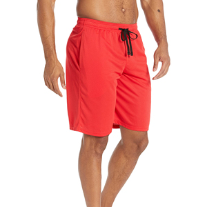 Shorts en maille pour homme, couleur unie, tissu doux, taille à cordon de serrage, coupe décontractée, vêtements de sport pour tous les jours - Product Image 1