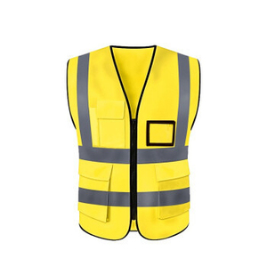 Gilet de sécurité haute visibilité en maille réfléchissante, respirant, en polyester, à manches courtes, personnalisable avec logo, poches, en stock - Product Image 3