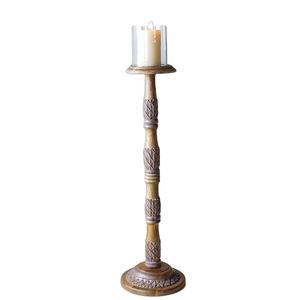 Venta al por mayor Hogar y decoración del banquete de boda pedestal de madera portavelas para eventos de Navidad precios de fábrica en la India - Product Image 1