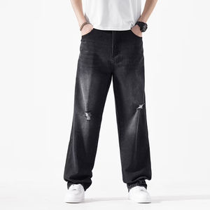 MEESAM LEATHER HOSIERY Jeans de Mezclilla Unisex 100% Algodón de Secado Rápido, Cintura Alta, Corte Recto, Estilo Vintage, para Invierno - Product Image 1