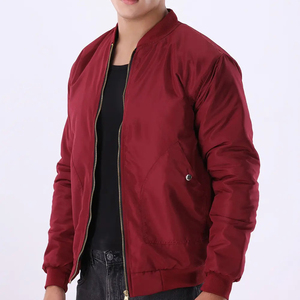 Men Classic Maroon Satin Bomber <b>Jacket</b> Zipper Up Shiny Silk Flight <b>Jacket</b> Lightweight Casual Slim Fit Outerwear Burgundy Soft - Product Image 2