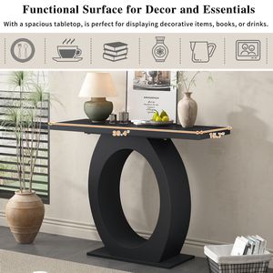 Tavolo Console Moderno e Elegante Mirod con Base a Forma di Uovo per Maggiore Stabilità e Durabilità Design Raffinato per Arredamento Casa - Product Image 5