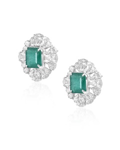 Luxury Green Moissanite Asscher Cut Charm <b>Earrings</b> with Pear Cut <b>Halo</b> 10K 14K 18K Gold Rhodium Plated Wedding Fine Jewelry - Product Image 4