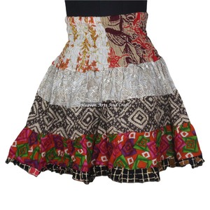 Gypsy Indian <b>Patchwork</b> Dropped Waist Mini Rara Hippy Boho Festival <b>Skirt</b> Boho Stylish Patch Cotton Sexy <b>Skirt</b> Summer Wear - Product Image 3