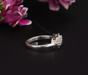 Minimal Diamond Cluster <b>Ring</b> 0.20 Ct Natural Diamonds Petite Dainty Engagement <b>Ring</b> - Product Image 2