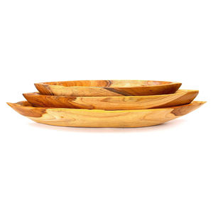 Juego de cuencos decorativos largos con forma de barco de madera de teca natural para decoración del hogar y uso en la cocina Juego de madera artesanal premium - Product Image 6