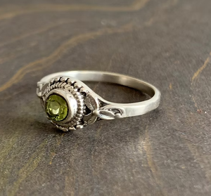 Romantic <b>Dainty</b> Peridot <b>Ring</b> (2.2 Grams) Gemstone Jewelry 925 Sterling Silver Jewelry Handmade Minimalist <b>Ring</b> for Her - Product Image 3