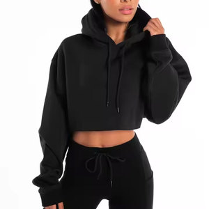 Hoodies courts pour femmes au quotidien, coupe confortable, manches longues, capuche ajustable et look streetwear moderne et stylé. - Product Image 1