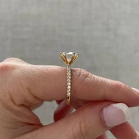 Bague de fiançailles solitaire ronde en or massif 18 carats avec diamant de laboratoire blanc couleur D, certifiée IGI, bijoux de luxe pour mariée