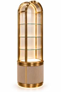 Vitrine à bijoux en verre avec éclairage LED, présentoir en acrylique incurvé pour comptoir de vente au détail, idéal pour les bijouteries et centres commerciaux - Product Image 4