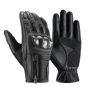 Gants de sécurité en cuir véritable pour motards, personnalisés, décontractés, avec fermeture éclair, pour la conduite automobile, en cuir, OEM 2026 - Product Image 2