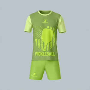 Uniforme de pickleball unisexe respirant, imprimé, antibactérien, à séchage rapide, col rond, manches courtes, 100% polyester, personnalisé - Product Image 4